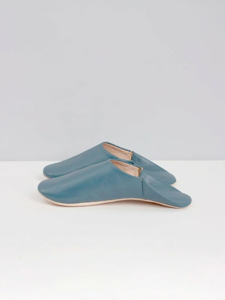 Marokkaanse babouche sloffen blue grey