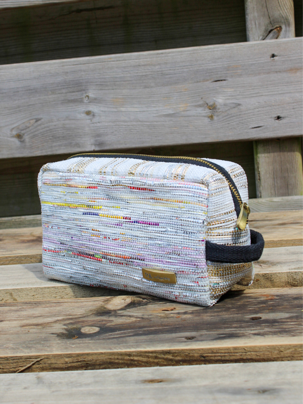 Upcycled plastic waste toilettas multi color